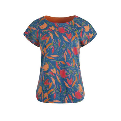 Front - Weird Fish Womens/Ladies Paw Paw Floral Jersey Organic Top