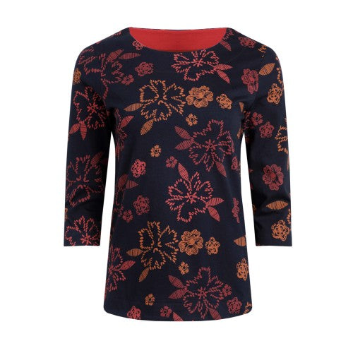 Front - Weird Fish Womens/Ladies Pinto Leafy Floral Organic Cotton T-Shirt