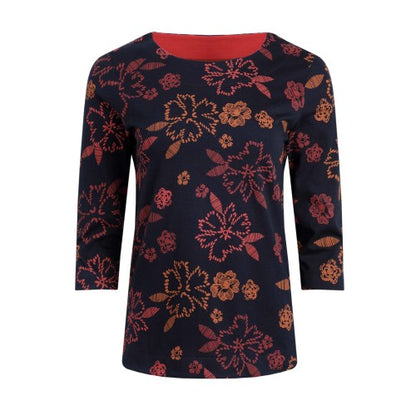 Front - Weird Fish Womens/Ladies Pinto Leafy Floral Organic Cotton T-Shirt