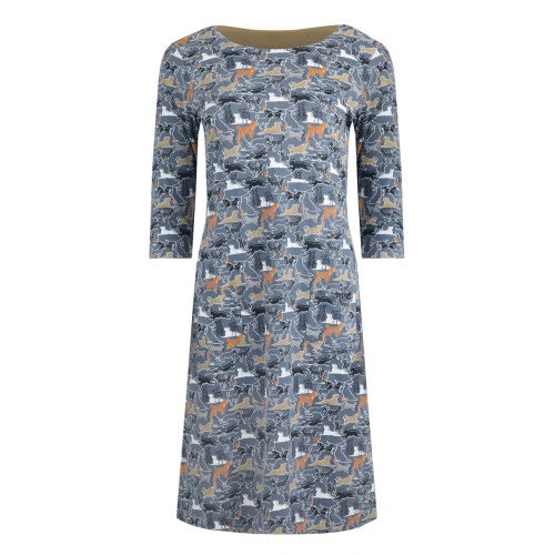 Front - Weird Fish Womens/Ladies Starshine Dog Organic Cotton Dress