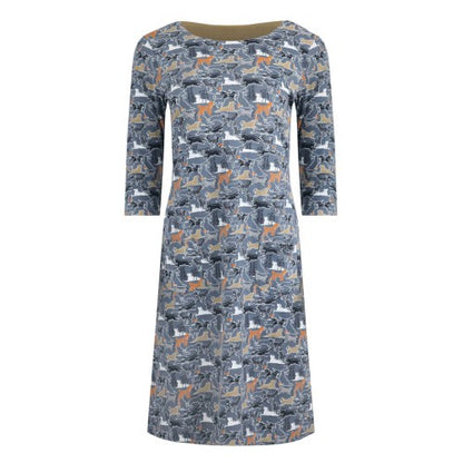 Front - Weird Fish Womens/Ladies Starshine Dog Organic Cotton Dress