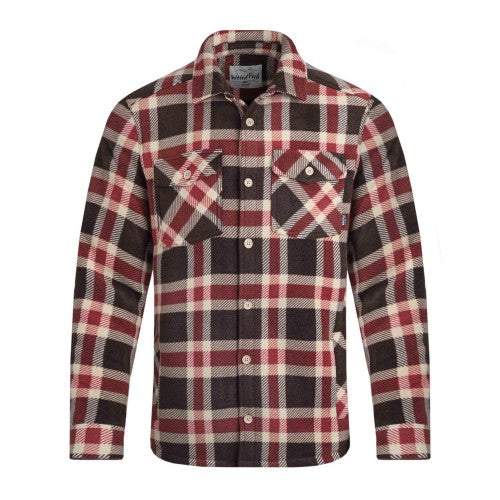 Front - Weird Fish Mens Tyburn Checked Fleece Shirt Jacket