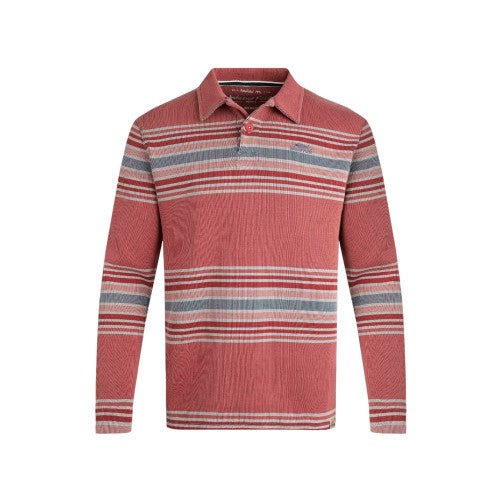 Front - Weird Fish Mens Caudale Striped Heavyweight Ribbed Rugby Shirt