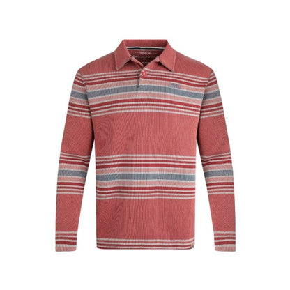 Front - Weird Fish Mens Caudale Striped Heavyweight Ribbed Rugby Shirt