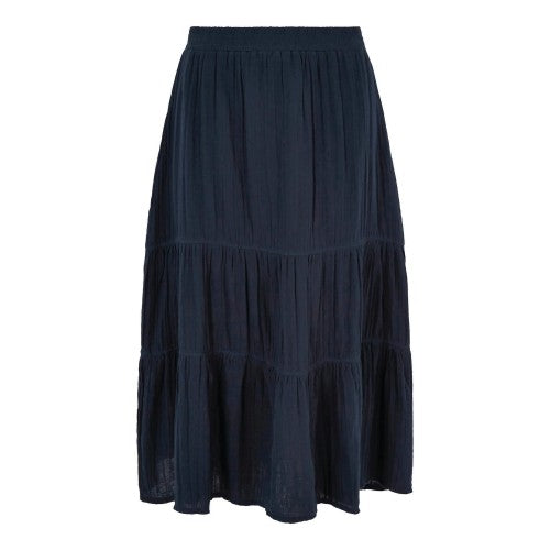 Front - Weird Fish Womens/Ladies Lathika Tiered Organic Cotton Midi Skirt