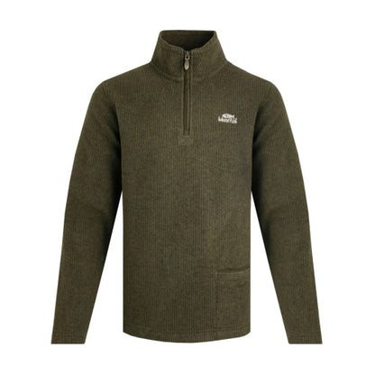 Federal Blue - Front - Weird Fish Mens Newport Ribbed Quarter Zip Fleece Top