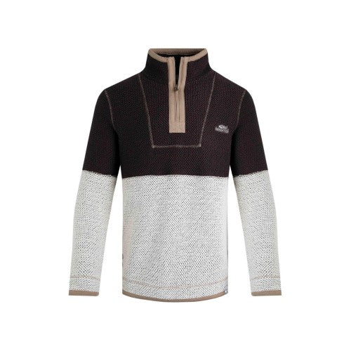 Front - Weird Fish Mens Kielder Limited Edition Macaroni Quarter Zip Pullover