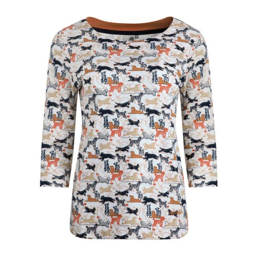 Front - Weird Fish Womens/Ladies Pinto Dog Print Jersey Organic T-Shirt