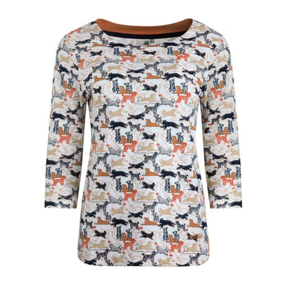 Front - Weird Fish Womens/Ladies Pinto Dog Print Jersey Organic T-Shirt