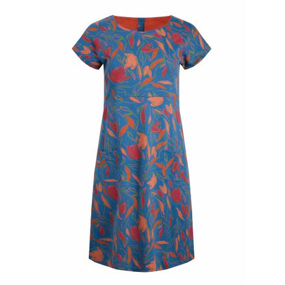 Front - Weird Fish Womens/Ladies Tallahasse Leafy Floral Organic Cotton Dress