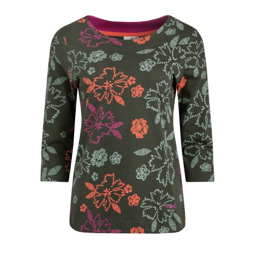 Front - Weird Fish Womens/Ladies Pinto Floral Jersey Organic T-Shirt