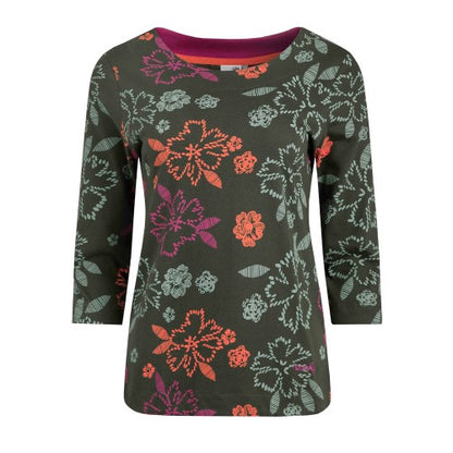Front - Weird Fish Womens/Ladies Pinto Floral Jersey Organic T-Shirt