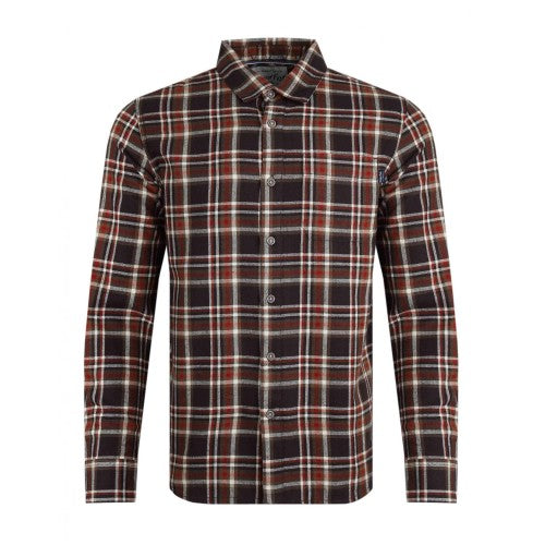 Front - Weird Fish Mens Broxton Herringbone Check Organic Long-Sleeved Shirt