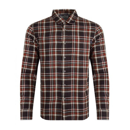 Front - Weird Fish Mens Broxton Herringbone Check Organic Long-Sleeved Shirt