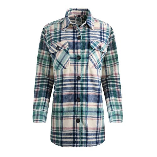 Front - Weird Fish Womens/Ladies Autumn Checked Fleece Oversized Overshirt
