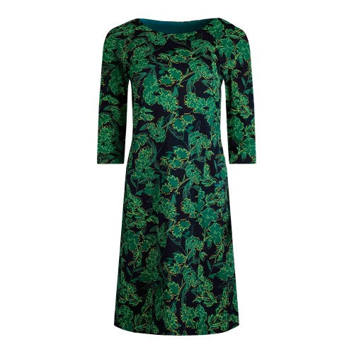 Front - Weird Fish Womens/Ladies Starshine Leaf Print Jersey Organic Dress