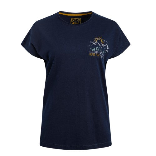 Front - Weird Fish Womens/Ladies Wander Graphic Print Slub Organic T-Shirt