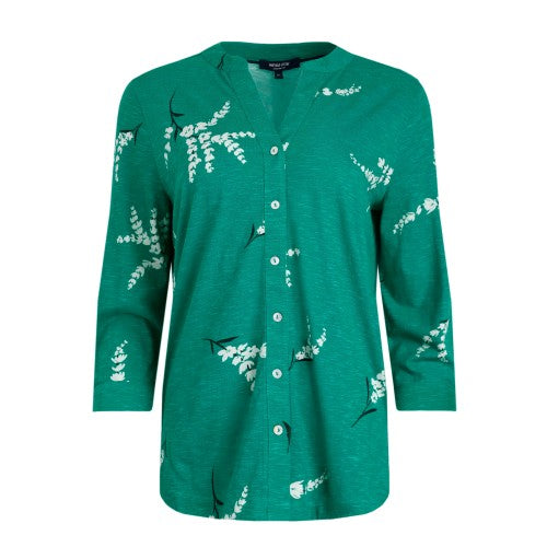 Front - Weird Fish Womens/Ladies Clara Leafy Floral Jersey Slub Organic Shirt