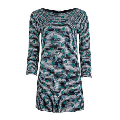 Front - Weird Fish Womens/Ladies Charlotte Floral Stripe Jersey Organic Tunic