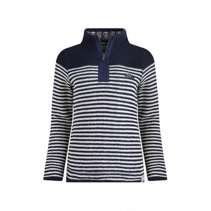 Front - Weird Fish Womens/Ladies Juliet Striped Macaroni Quarter Zip Jumper
