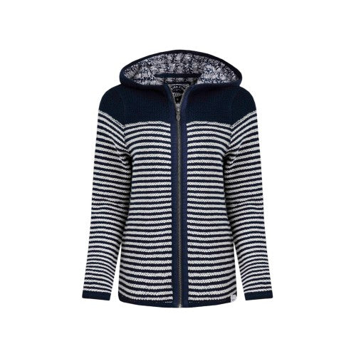 Front - Weird Fish Womens/Ladies Bianca Striped Macaroni Eco Friendly Full Zip Hoodie