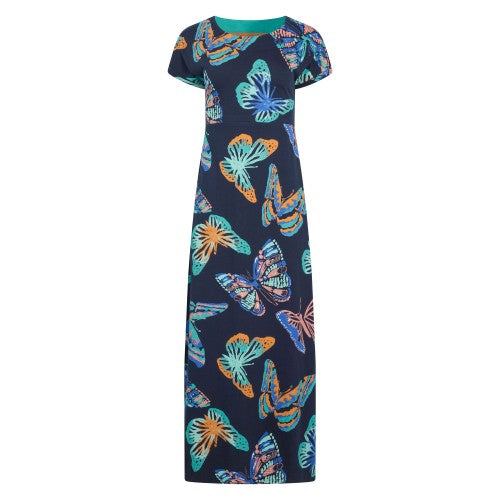 Front - Weird Fish Womens/Ladies Mirren Butterfly Organic Cotton Maxi Dress