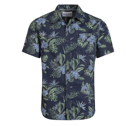 Front - Weird Fish Mens Faraway Leafy Floral Organic Cotton Shirt