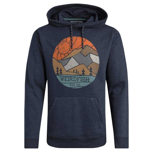 Front - Weird Fish Mens Bryant Graphic Print Pull Over Hoodie