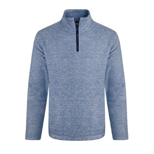 Front - Weird Fish Mens Laramie Snow Marl Quarter Zip Fleece
