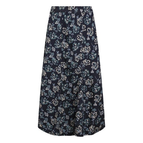 Front - Weird Fish Womens/Ladies Tiya Floral EcoVero Godet Midi Skirt