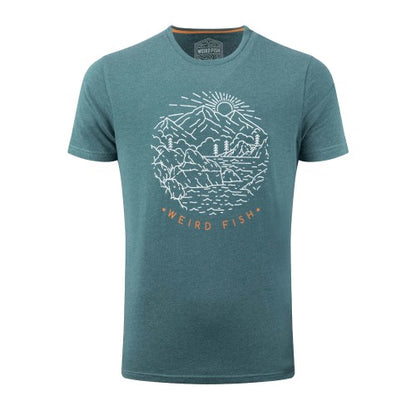 Front - Weird Fish Mens Lakes and Peaks Graphic Print T-Shirt