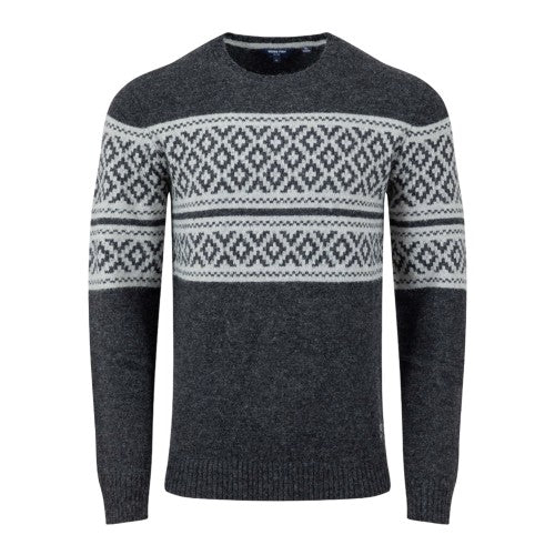 Front - Weird Fish Mens Wicklow Fair Isle Crew Neck Sweatshirt