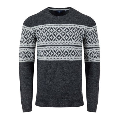 Front - Weird Fish Mens Wicklow Fair Isle Crew Neck Sweatshirt
