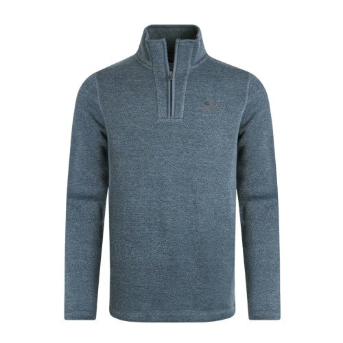 Front - Weird Fish Mens Stowe Knitted Quarter Zip Fleece Top