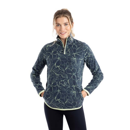 Front - Weird Fish Womens/Ladies Reena Printed Quarter Zip Fleece Top