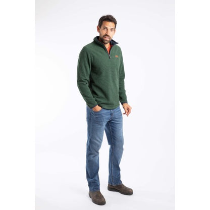 Front - Weird Fish Mens Errill Textured Quarter Zip Fleece Top