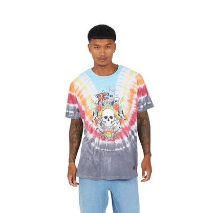 Front - Brave Soul Mens Tie Dye Crew Neck Oversized T-Shirt