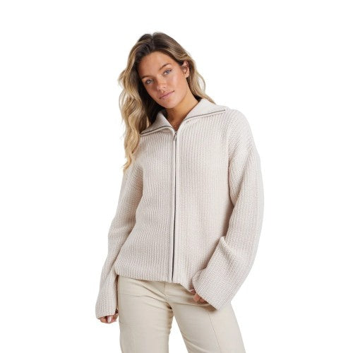 Front - Brave Soul Womens/Ladies Fisherman Knitted Zip Detail Jacket
