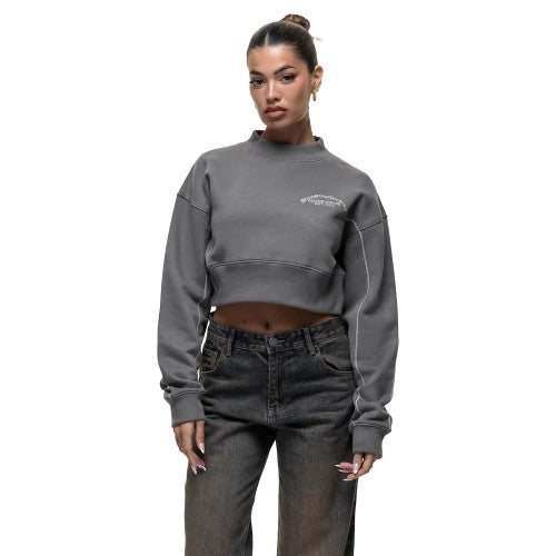 Front - Brave Soul Womens/Ladies Atelier Cropped Sweatshirt