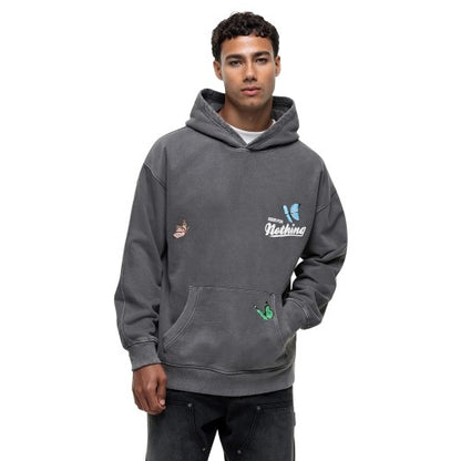 Front - Good For Nothing Mens Butterfly Oversized Hoodie