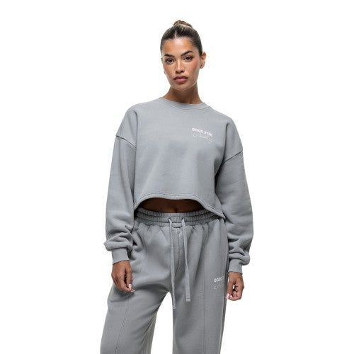 Front - Good For Nothing Womens/Ladies Angel Full Zip Crop Hoodie