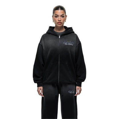 Front - Good For Nothing Womens/Ladies Spray Full Zip Hoodie