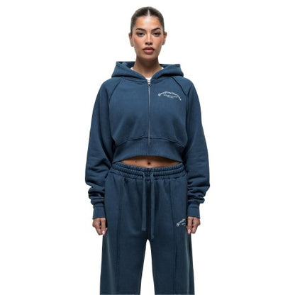 Front - Good For Nothing Womens/Ladies Distressed Raglan Crop Hoodie