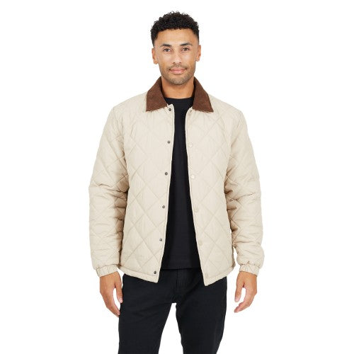 Front - Brave Soul Mens Quilted Padded Coach Jacket