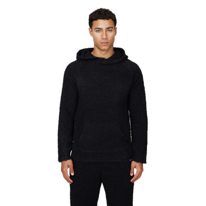 Front - Good For Nothing Mens Knitted Fluffy Pull Over Oversized Hoodie
