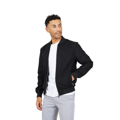 Front - Brave Soul Mens Plain Padded Bomber Jacket