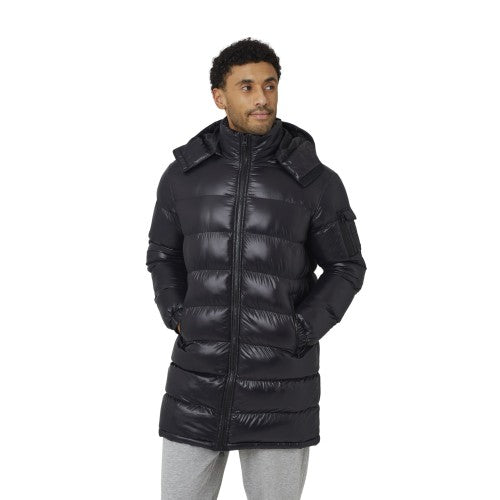 Front - Brave Soul Mens Nylon Funnel Neck Padded Jacket