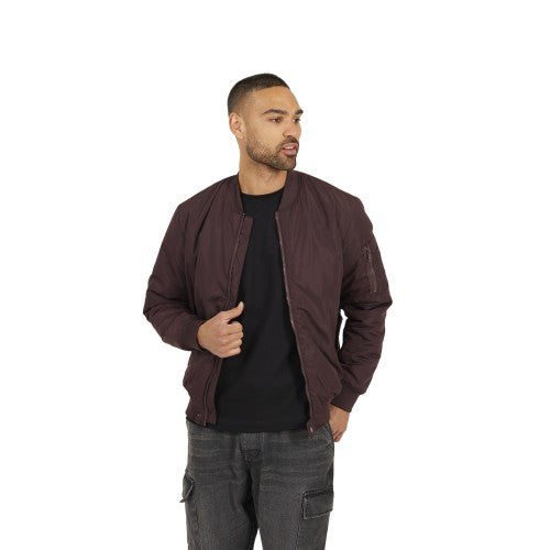 Front - Brave Soul Mens Sleeve Pocket Bomber Jacket