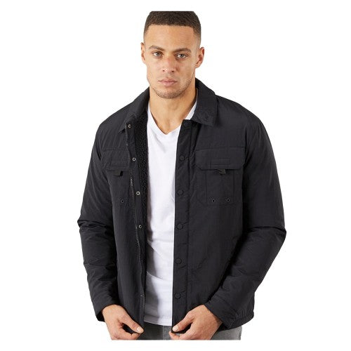 Front - Brave Soul Mens Pearson Borg Lined Zipped Shacket