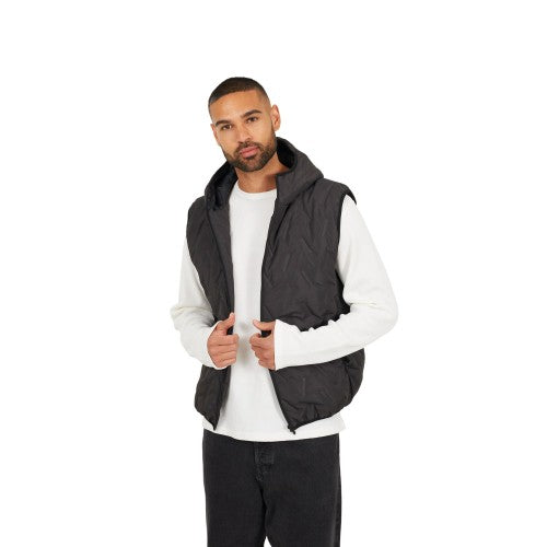 Front - Brave Soul Mens Inferno Hooded Heat Sealed Baffles Gilet